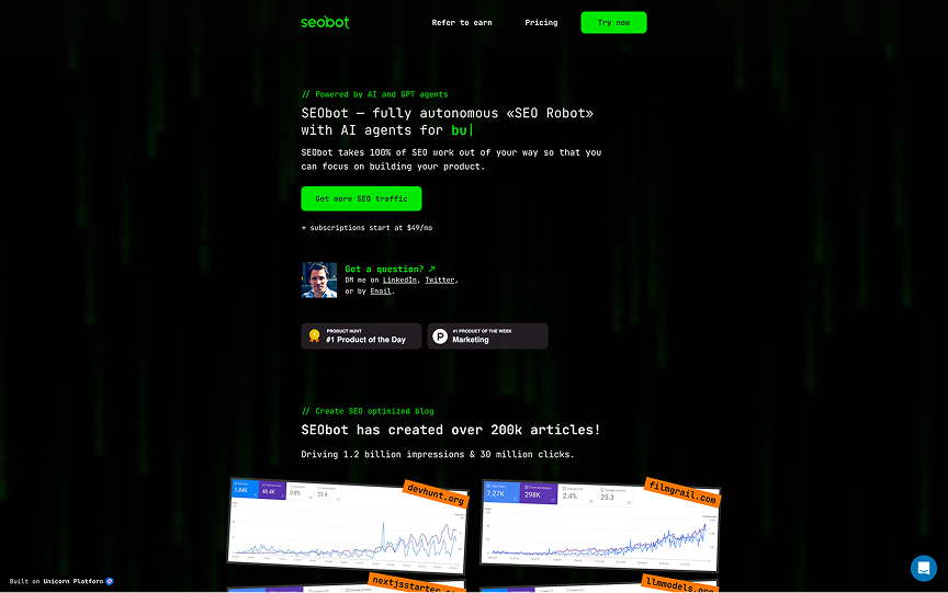 SEObot screenshot 1
